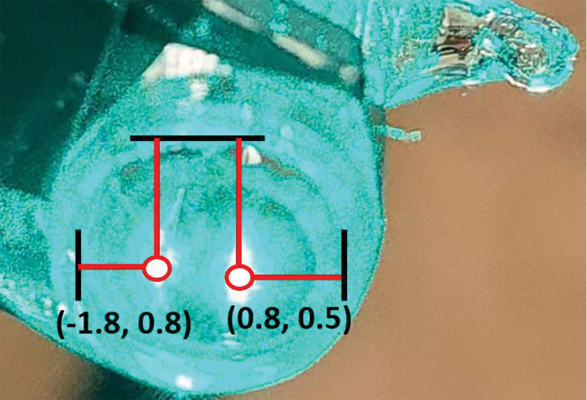 Fig. 1. Researchers determined the angle of arrival of an incoming radio frequency signal based on laser measurements at two locations inside a cesium vapor cell.