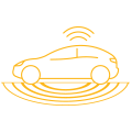 Autonomous vehicle simulation icon