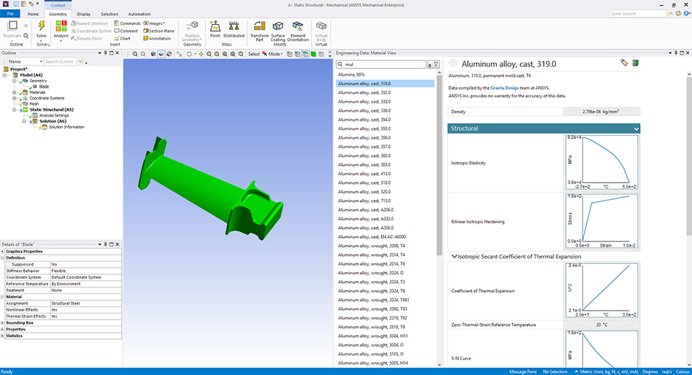 Streamline PreProcessing, Meshing and Materials Selection with Ansys