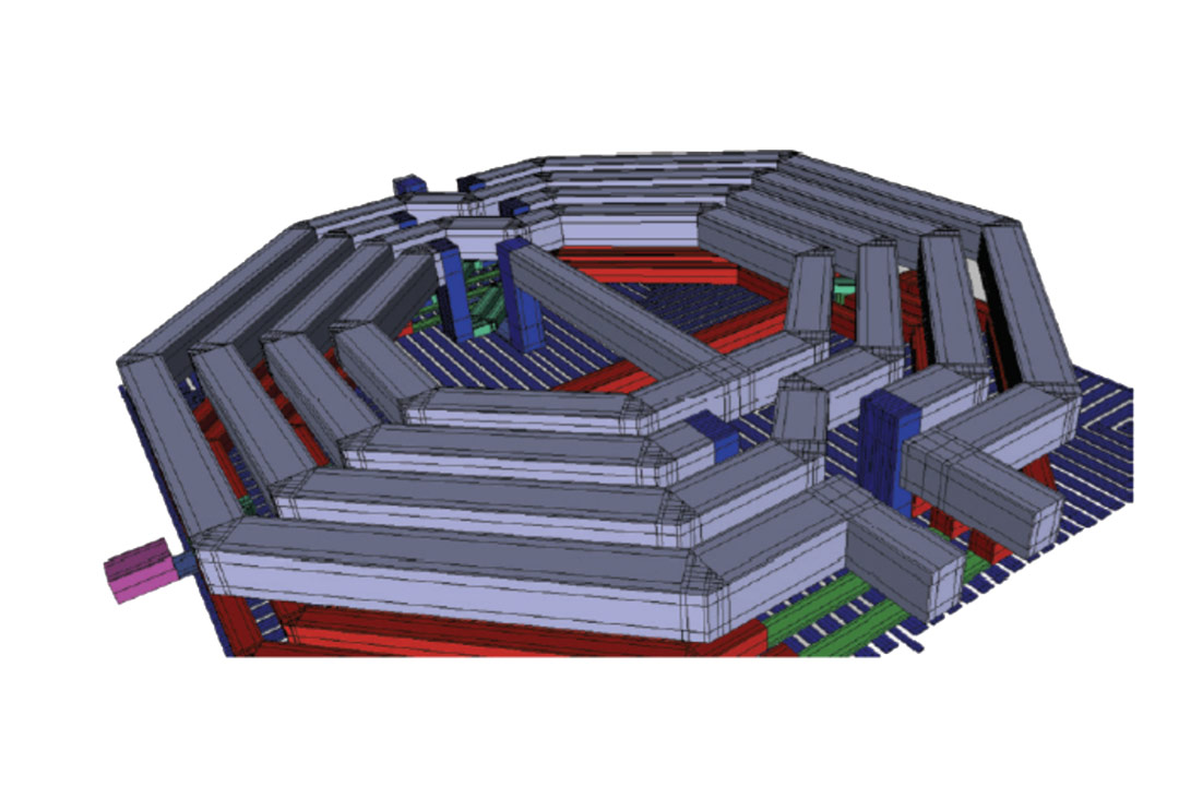 Image depicting Ansys VeloceRF synthesizing and modeling complex spiral devices and T-lines.